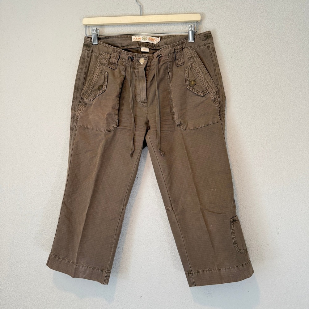 J.Crew Broken-In Chino City Fit Brown Olive Cropped Utility Pants Women 4